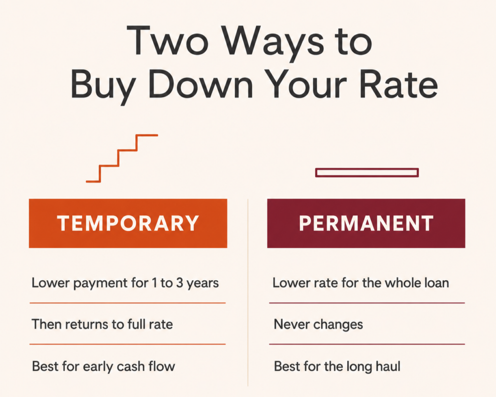 Temporary versus permanent builder rate buydown comparison for Texas buyers
